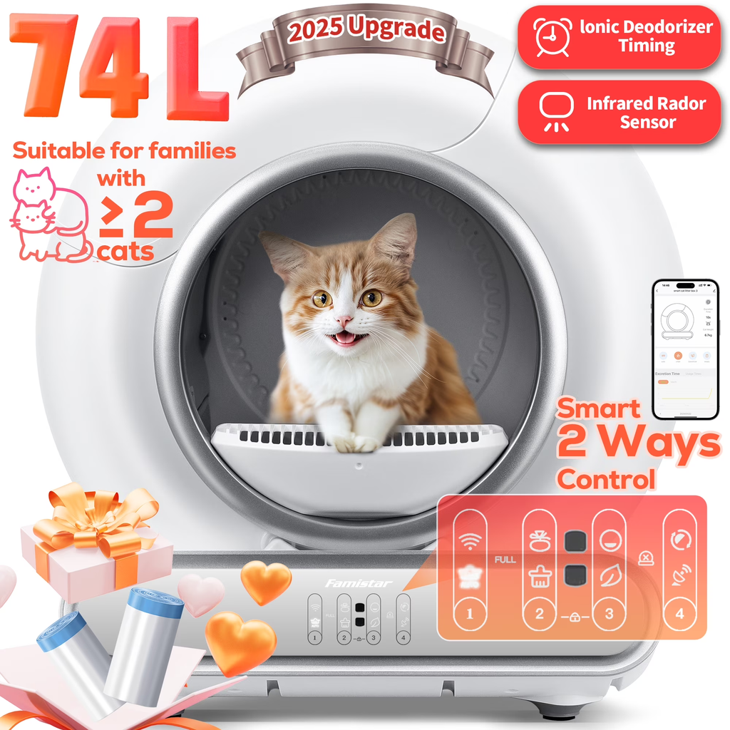 🐾 VelvetPaws™ SmartClean Pro – Automatic Self-Cleaning Cat Litter Box (App Control, 65L Capacity)