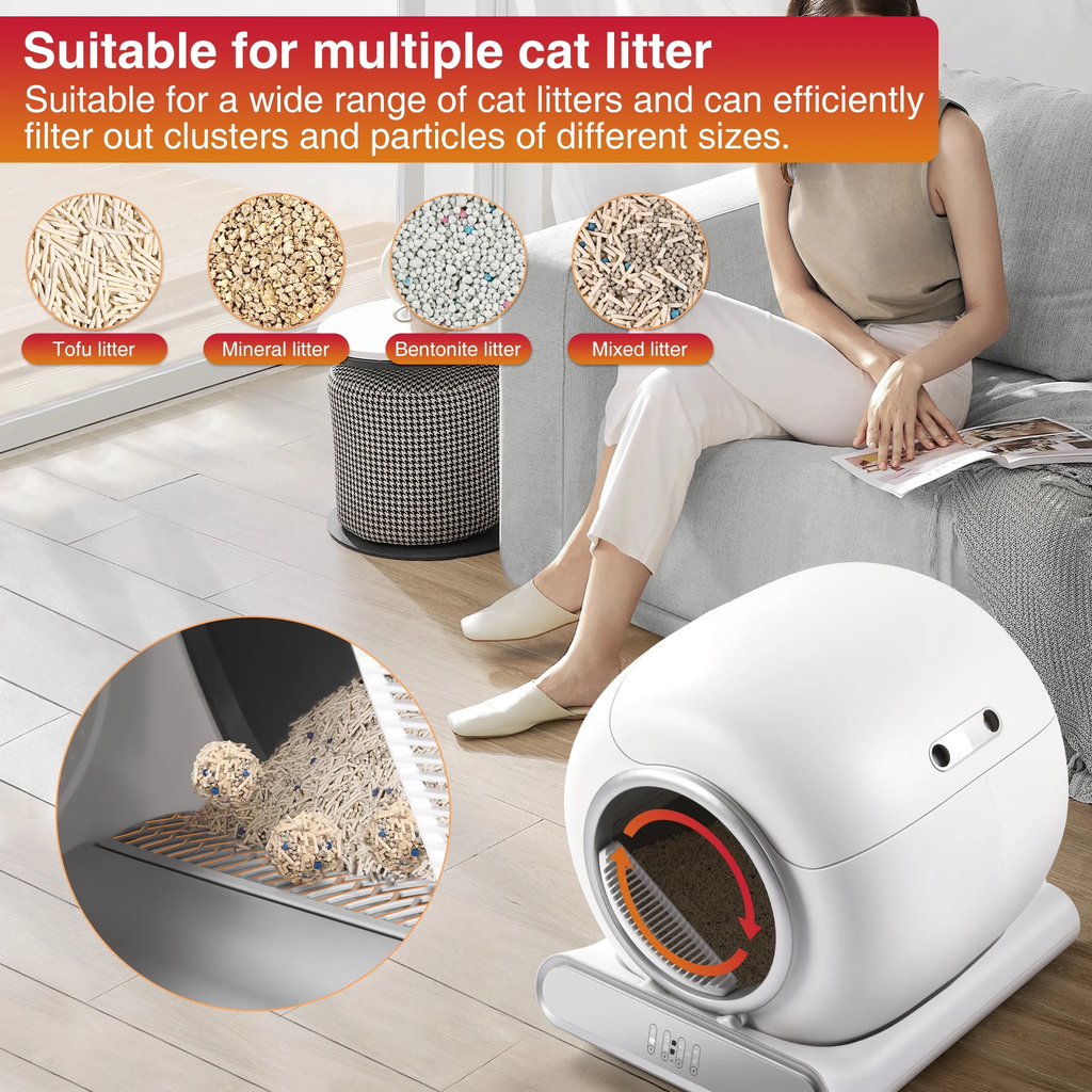 🐾 VelvetPaws™ SmartClean Pro – Automatic Self-Cleaning Cat Litter Box (App Control, 65L Capacity)