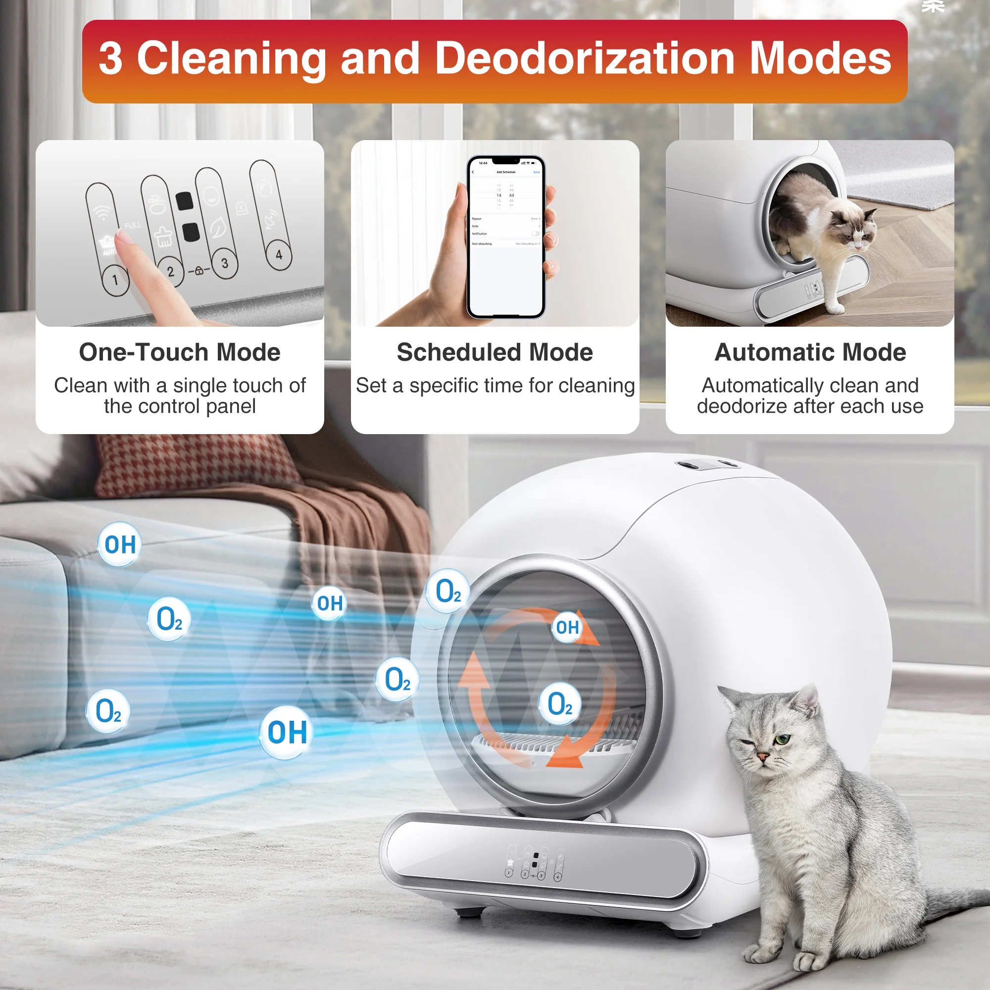 🐾 VelvetPaws™ SmartClean Pro – Automatic Self-Cleaning Cat Litter Box (App Control, 65L Capacity)