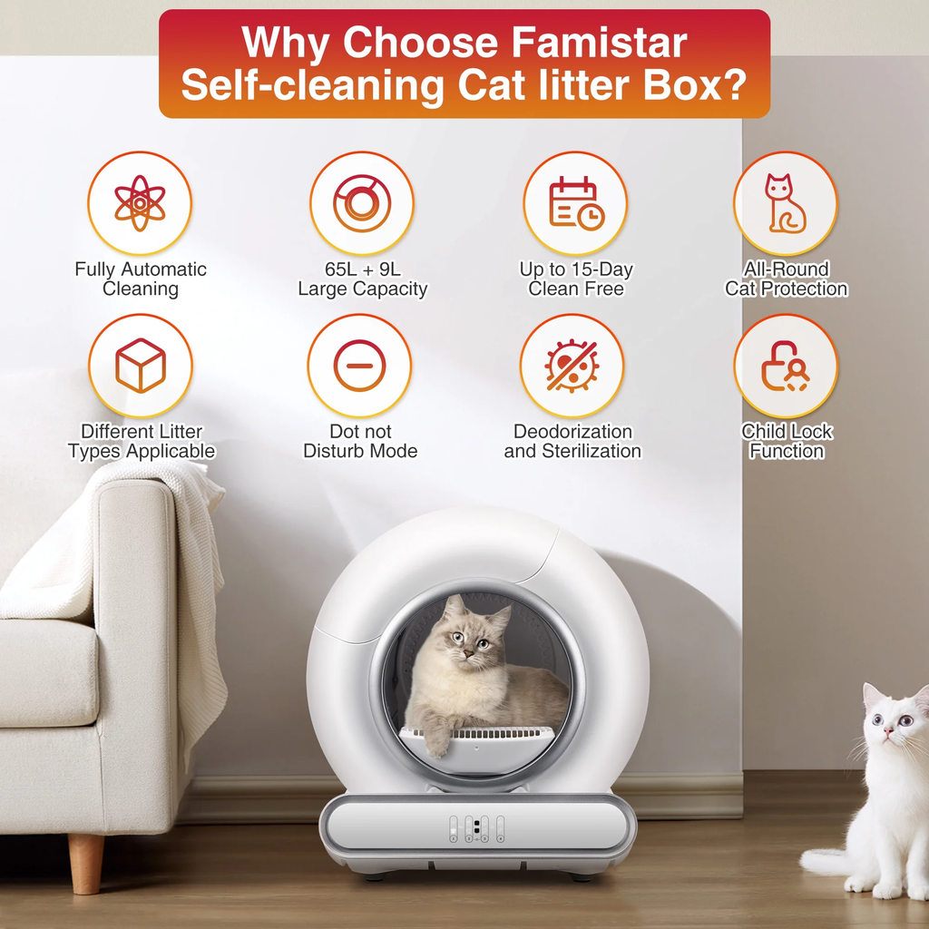 🐾 VelvetPaws™ SmartClean Pro – Automatic Self-Cleaning Cat Litter Box (App Control, 65L Capacity)