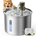 VelvetPaws™ AquaFlow 3L Stainless Steel Cat Water Fountain – Ultra-Quiet Automatic Pet Water Dispenser with Triple Filtration for Indoor Cats & Small Dogs