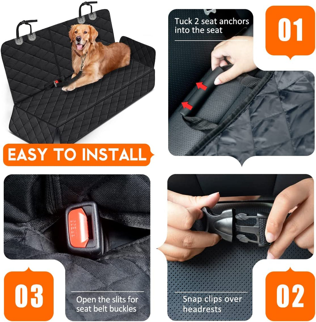 PawGuard Pro™ Waterproof Dog Car Seat Cover – Heavy Duty Non-Slip Back Seat Protector for SUVs & Trucks