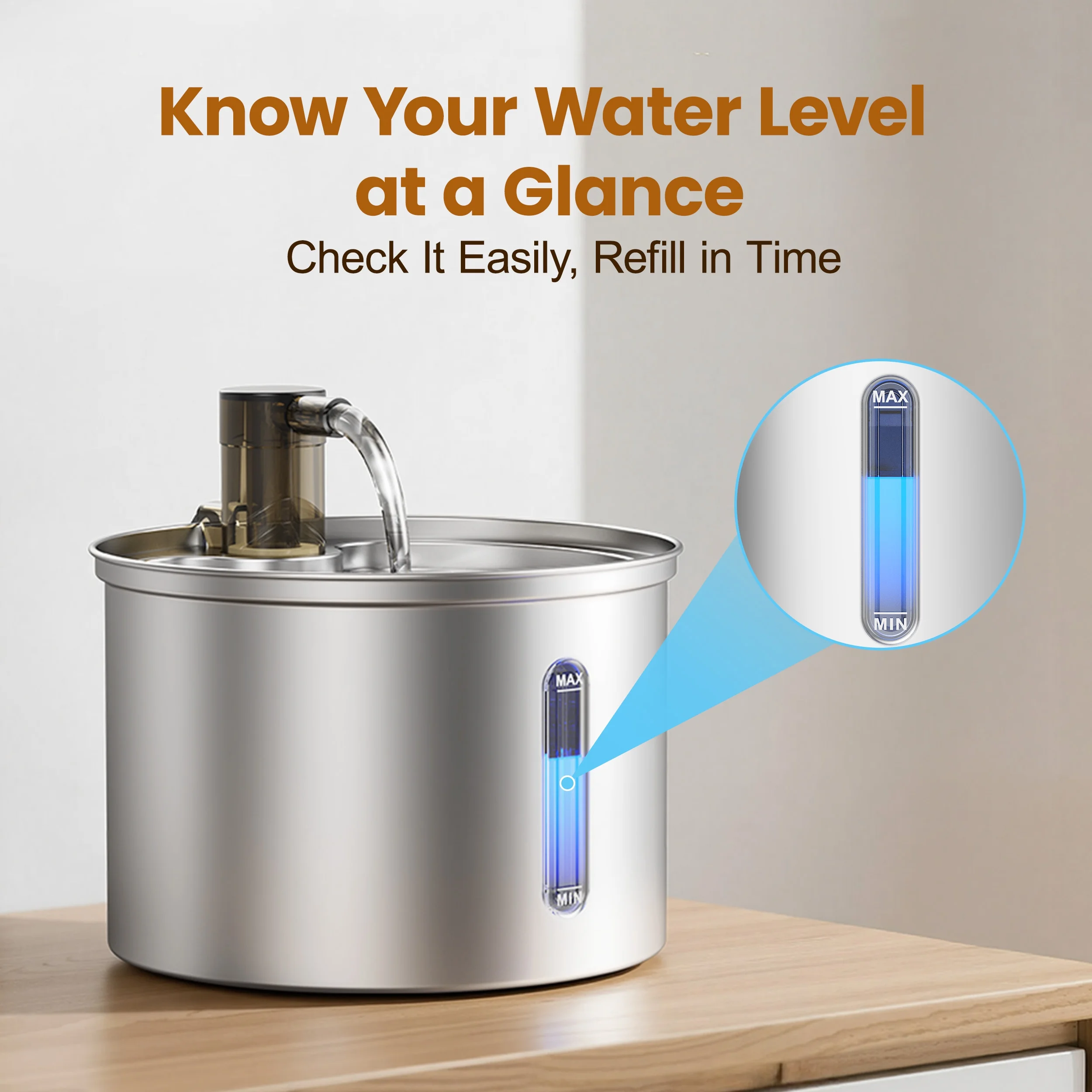 VelvetPaws™ AquaFlow 3L Stainless Steel Cat Water Fountain – Ultra-Quiet Automatic Pet Water Dispenser with Triple Filtration for Indoor Cats & Small Dogs